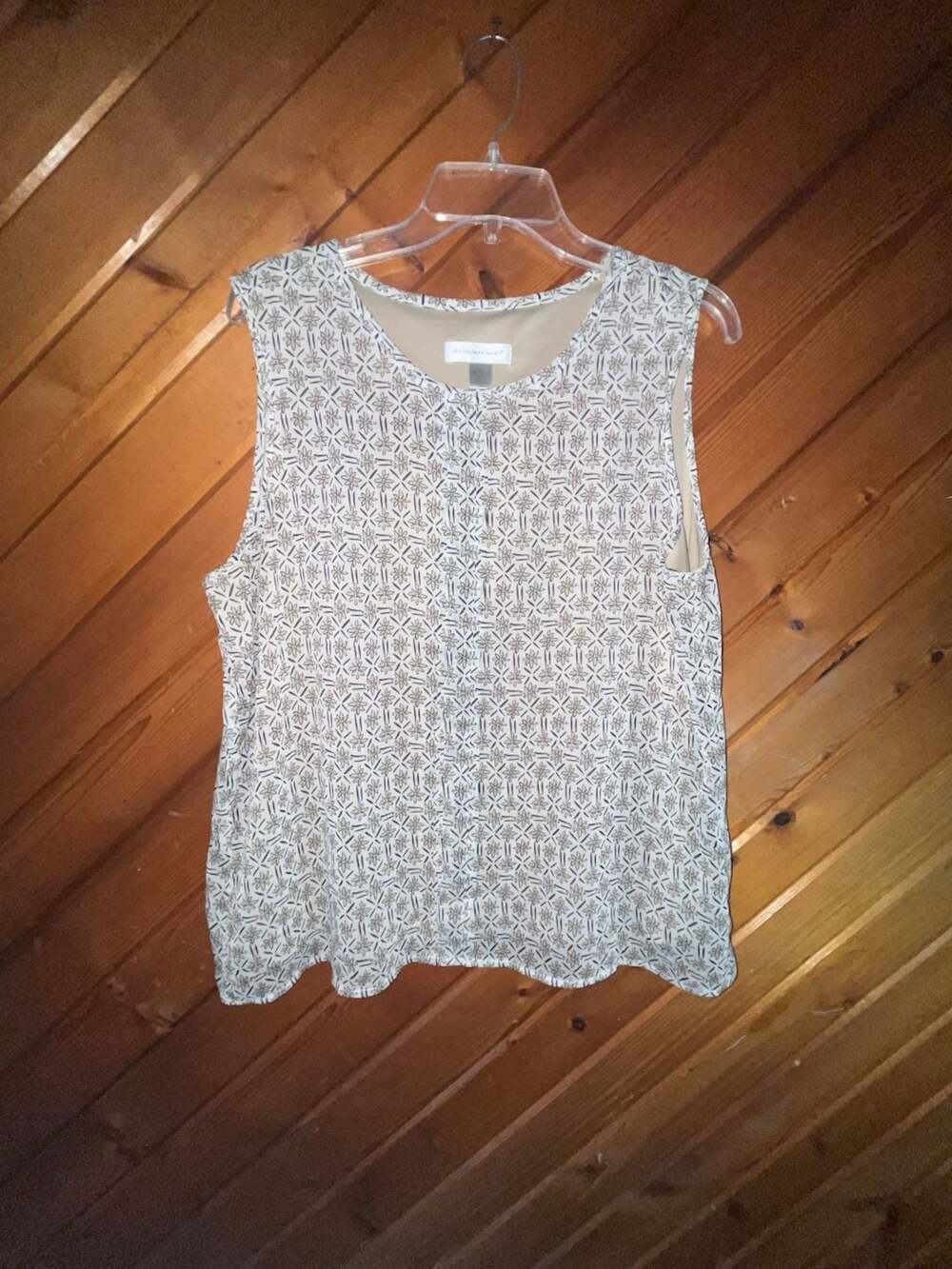 Christopher & Banks Blouse Size XL Floral Tile Print Sleeveless Tank